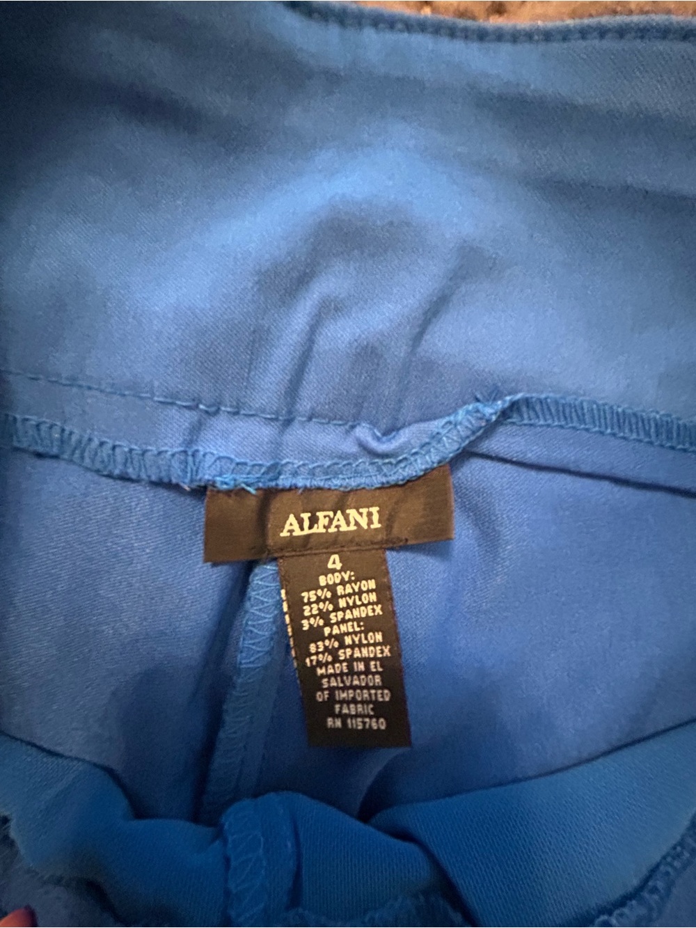Alfani Blue Ankle-Length Straight CAPRI Pants - Picture 3 of 3